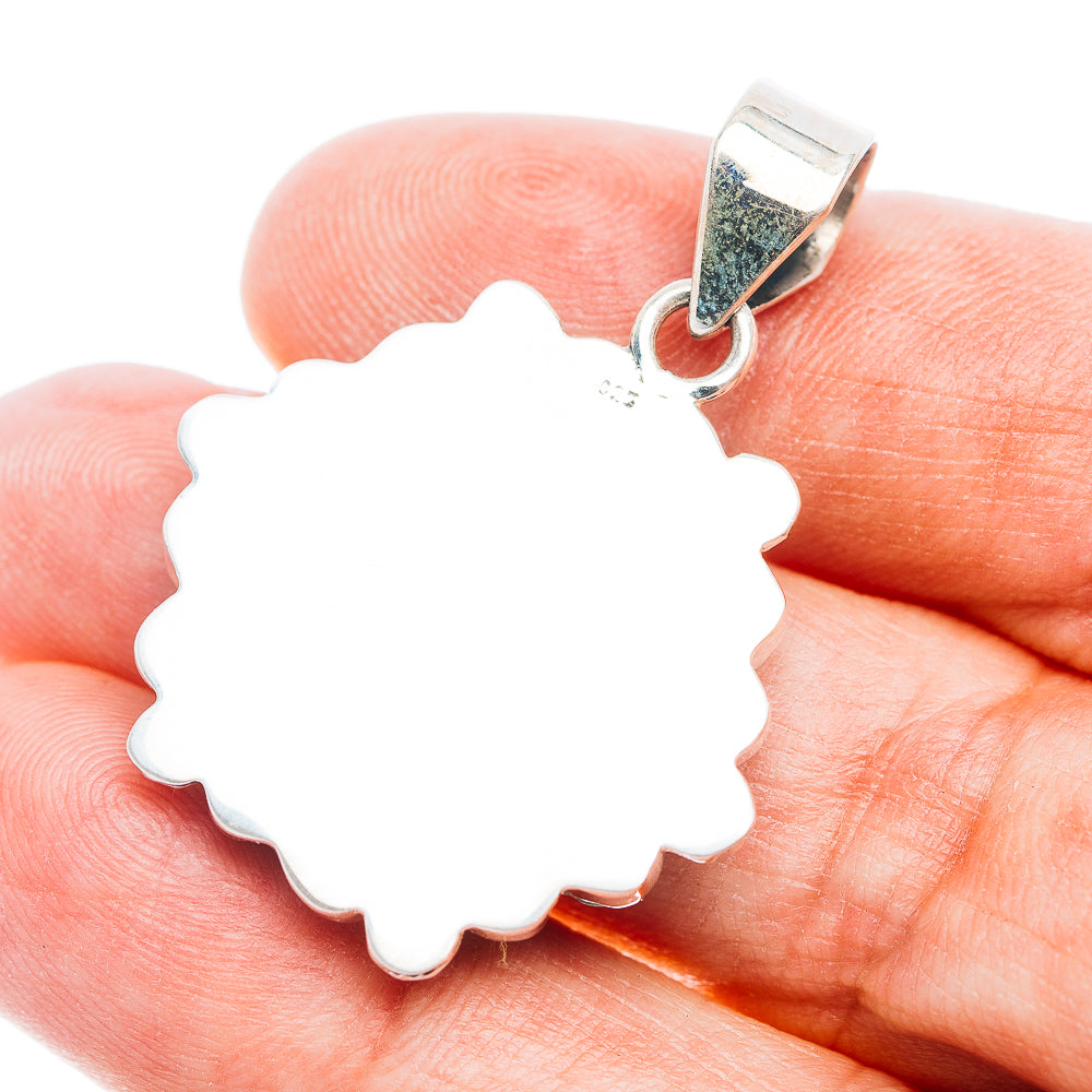 Exclusive Southwestern Style Kingman Turquoise Pendant 1 1/2" (.925 Sterling Silver)