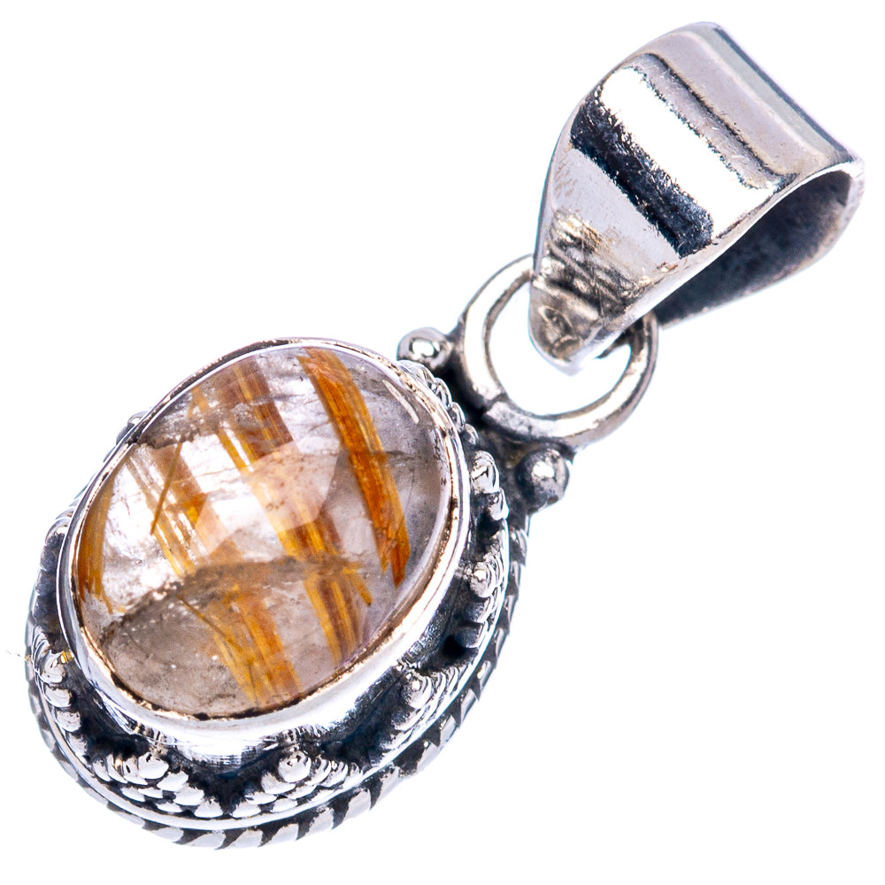 Rutilated Quartz Pendants 7/8" (925 Sterling Silver) P42335