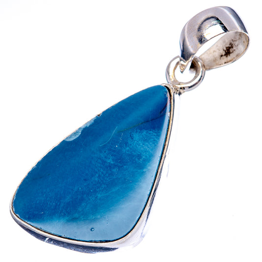 Sterling silver opal doublet pendant with blue teardrop stone and bail