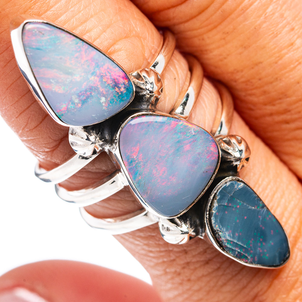 Premium Australian Fire Opal Doublet Ring Size 9 (.925 Sterling Silver)