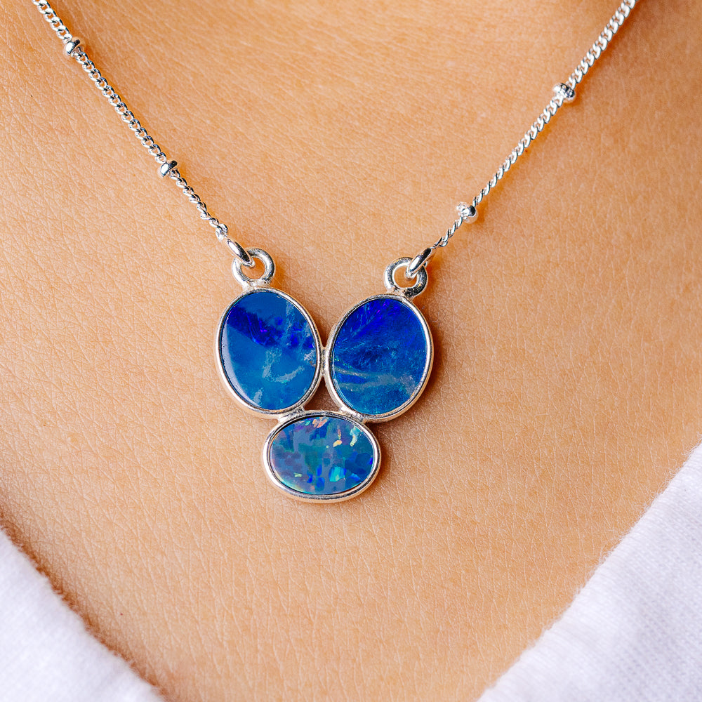 Doublet Opal Necklace 16.25 (925 Sterling Silver) N90203