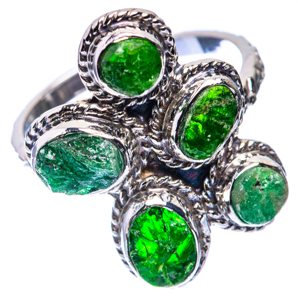 Premium Rough Chrome Diopside Ring Size 9 (925 Sterling Silver) R141765