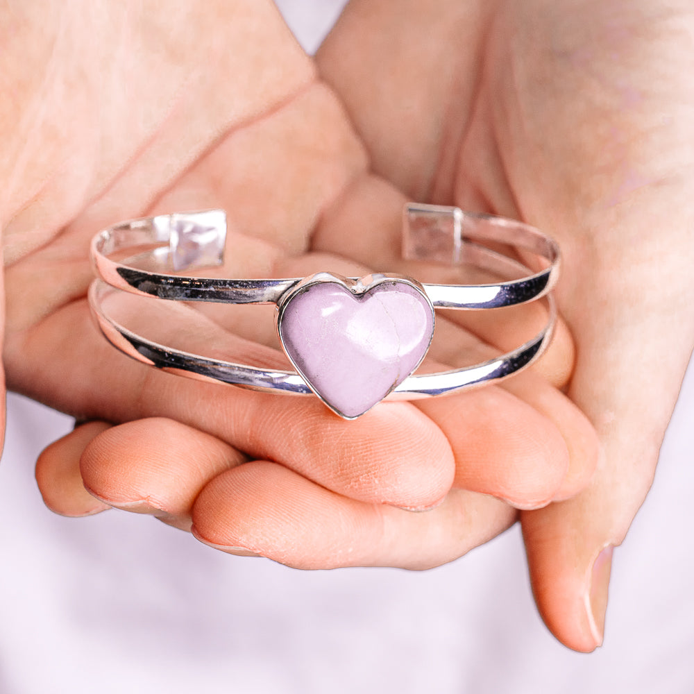 Phosphosiderite Cuff Bracelet Adjustable (.925 Sterling Silver)