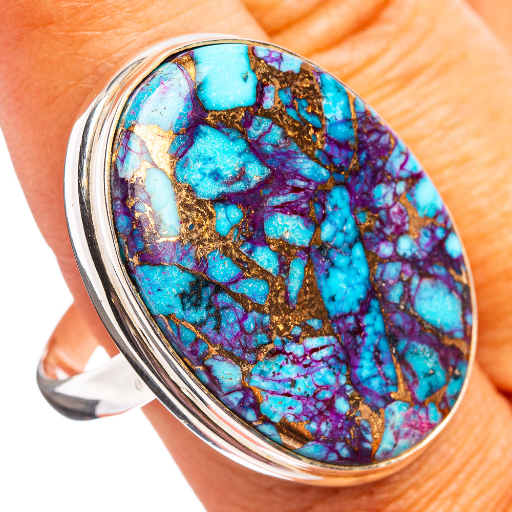 Premium Purple Copper Turquoise Ring Size 11 (.925 Sterling Silver)