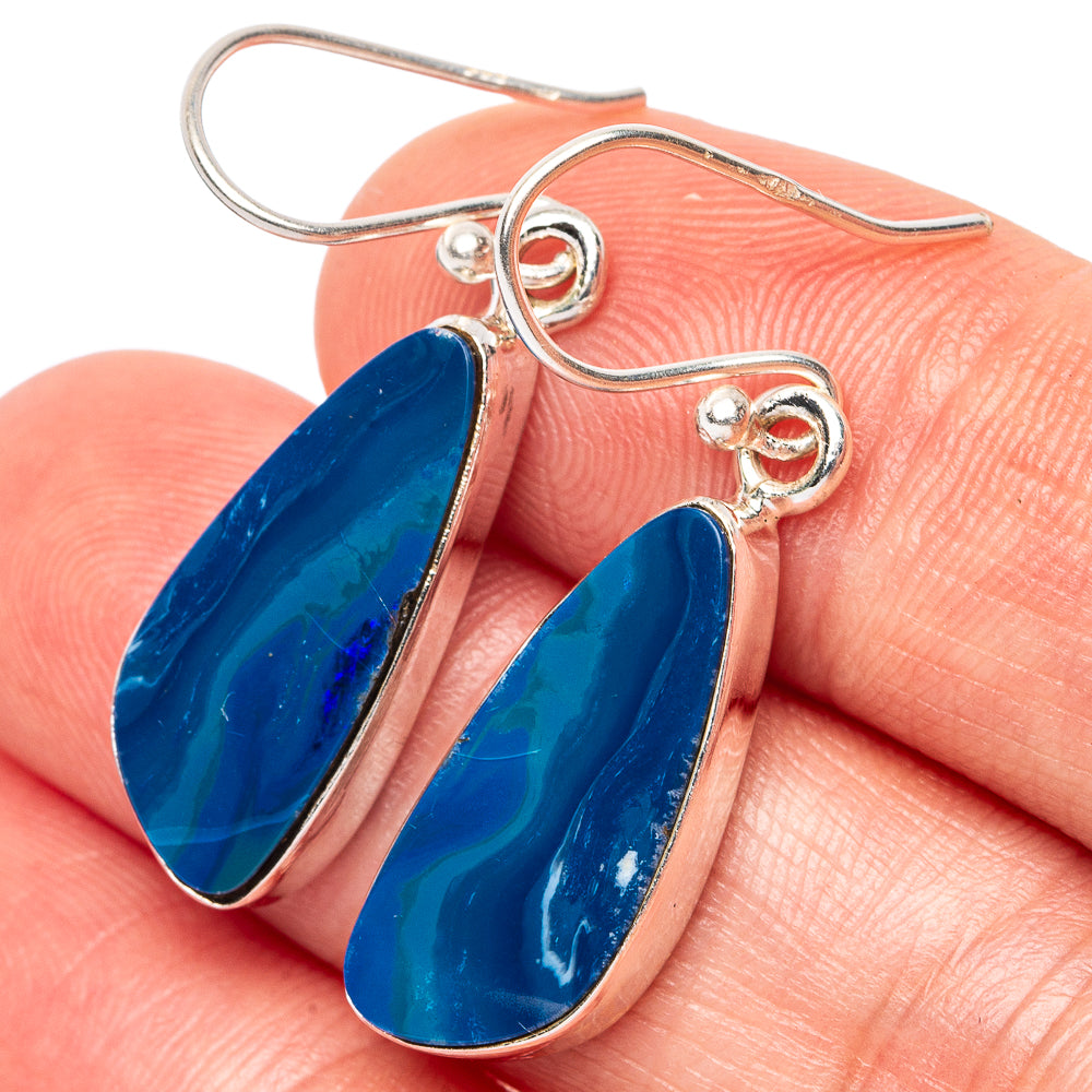 Rare Doublet Opal Earrings 1 3/8" (925 Sterling Silver) E2544