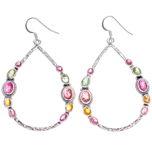 Signature Multi Color Tourmaline Earrings 2 3/4" (.925 Sterling Silver)