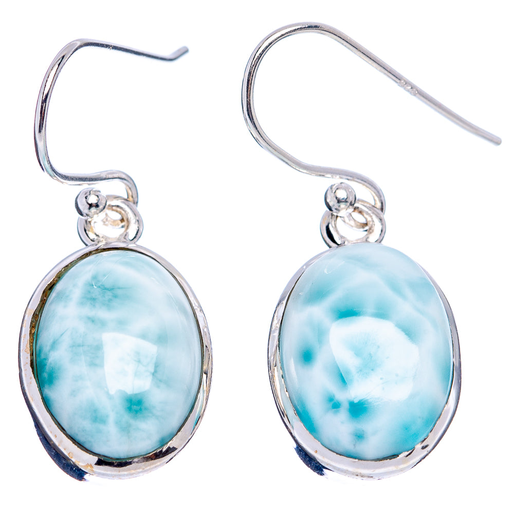 Larimar Earrings 1 1/4" (.925 Sterling Silver)