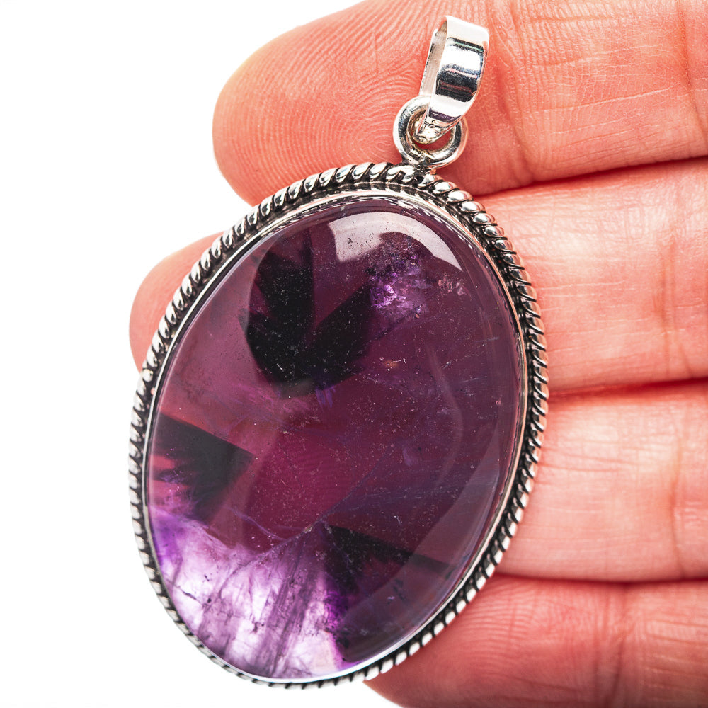 Star Amethyst Pendant 2 1/8" (.925 Sterling Silver)