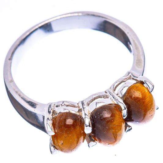Tiger Eye Dainty Ring Size 6.5 (925 Sterling Silver) R5190