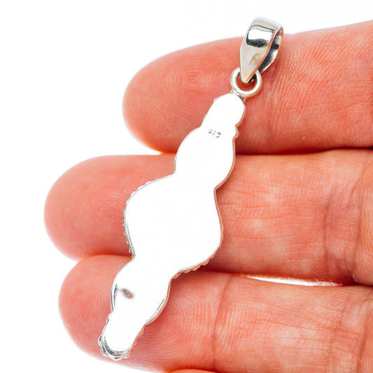 Larimar Pendant 2 1/8" (.925 Sterling Silver)