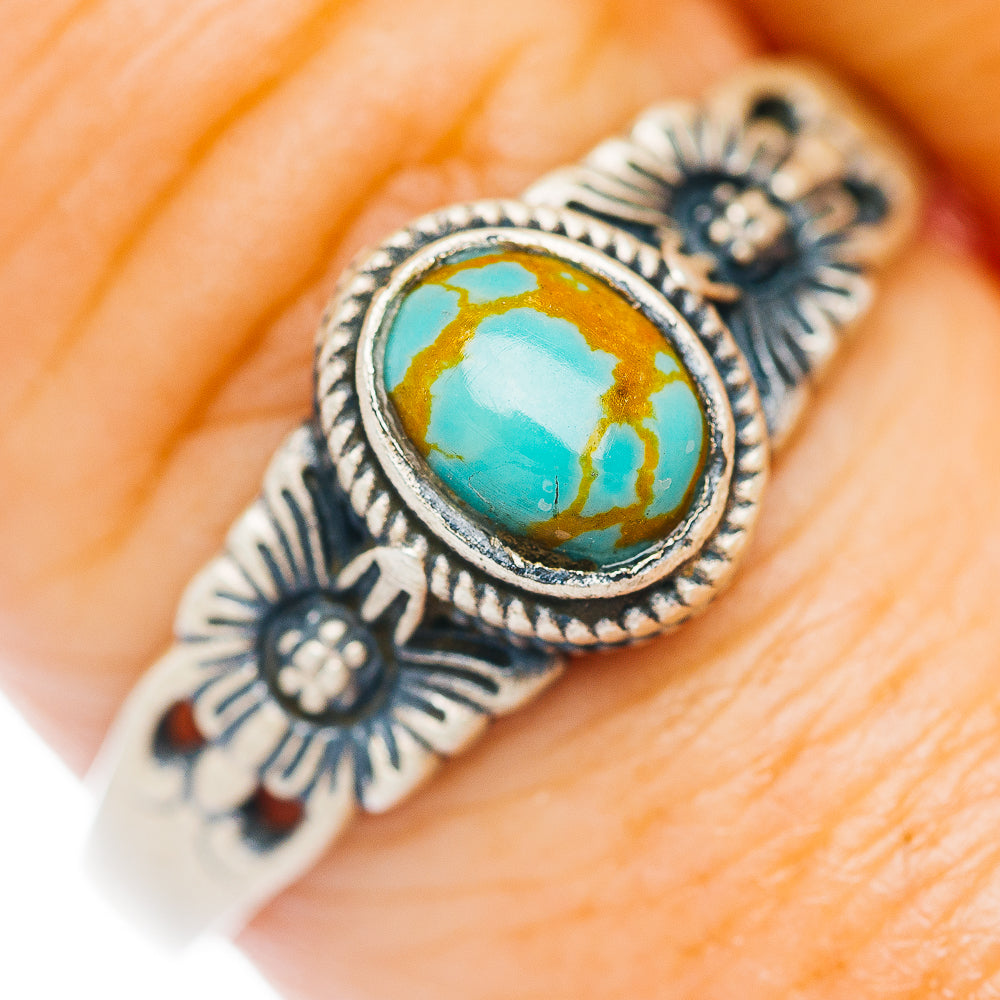 Mojave Turquoise Flower Ring Size 9.25 (.925 Sterling Silver)