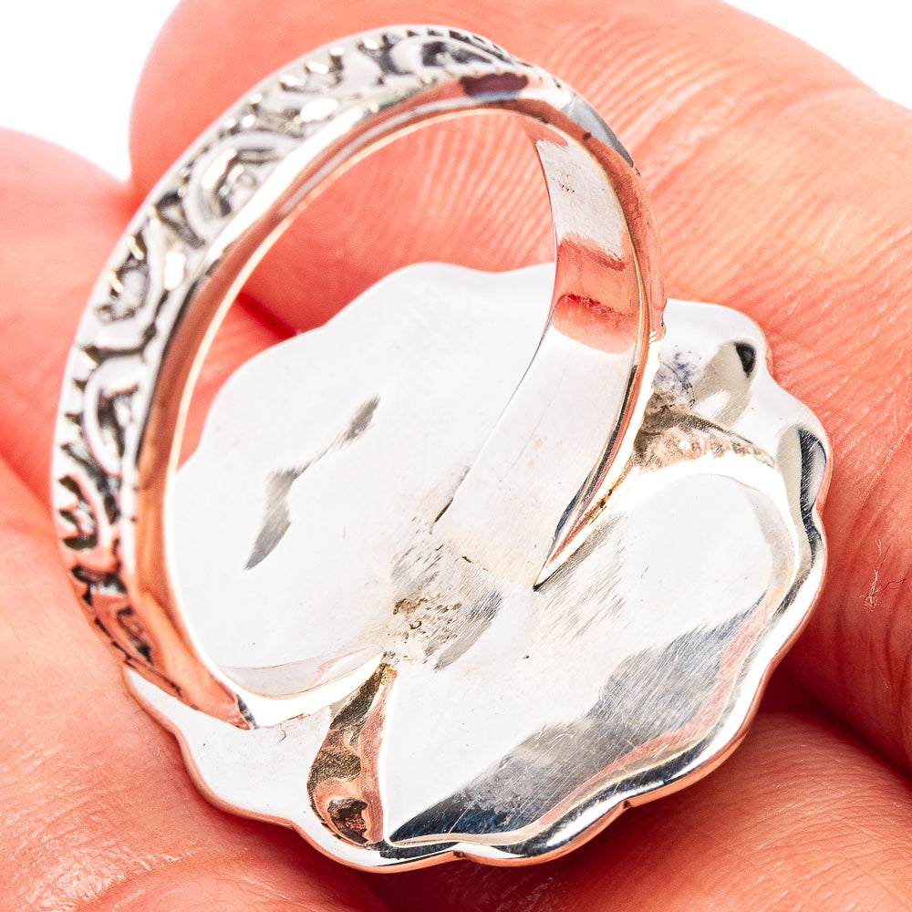 Sterling silver ring back with polished inner band and engraved decorative border