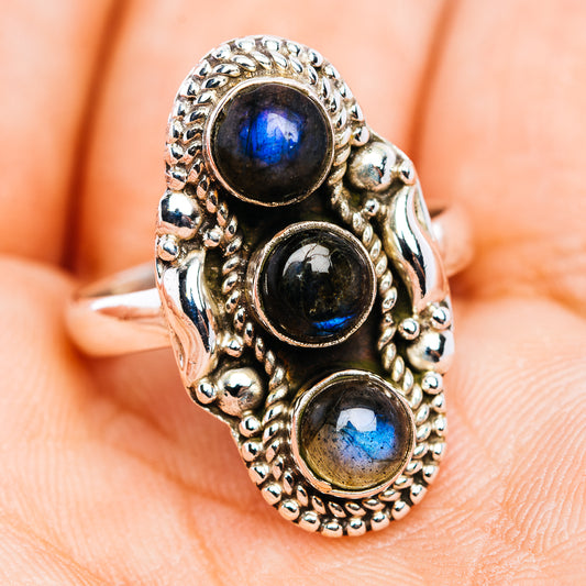 Labradorite Ring Size 7.5 (.925 Sterling Silver)