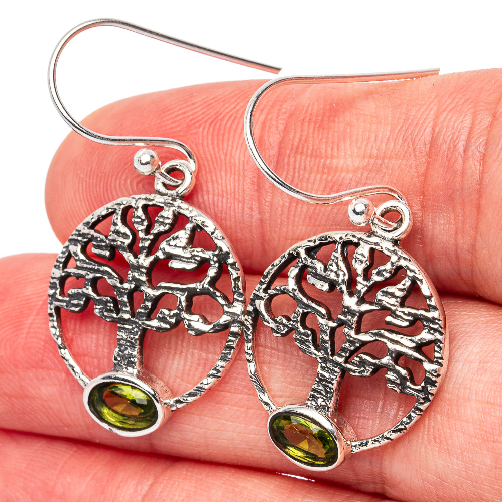 Peridot Earrings 1 3/4" (925 Sterling Silver) E2969