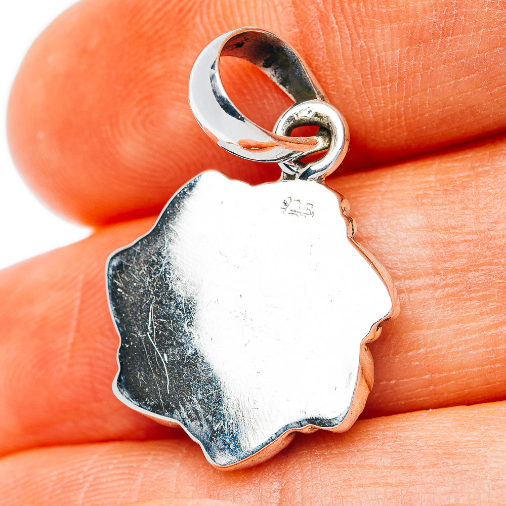 Southwestern Style Kingman Turquoise Pendant 1 1/8" (.925 Sterling Silver)