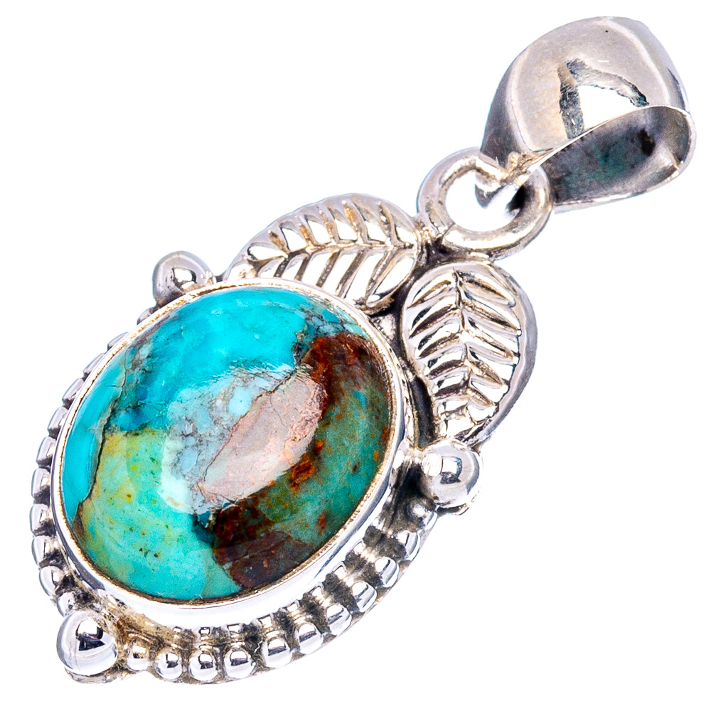 Chrysocolla Pendant 1 1/8" (.925 Sterling Silver)