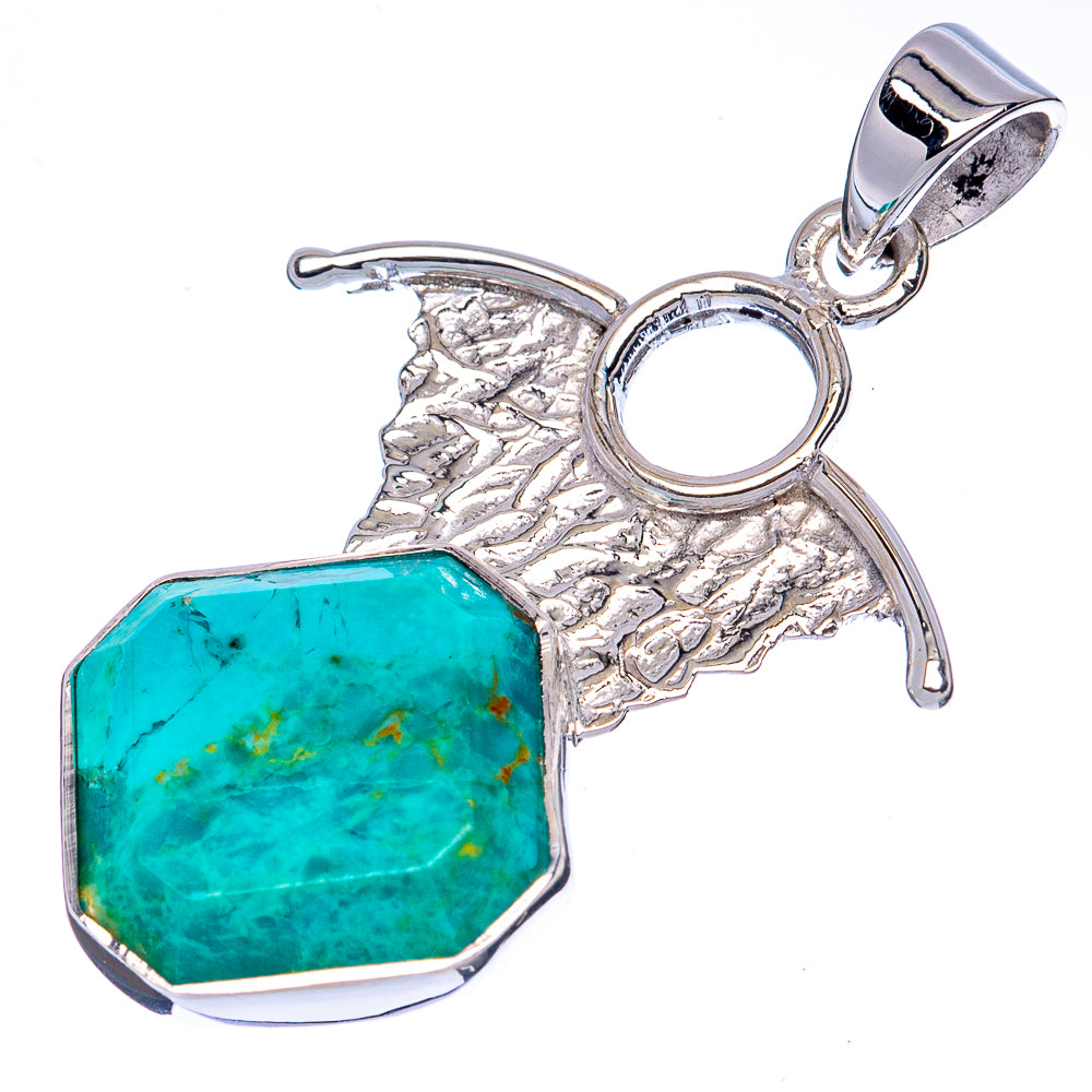Asc Premium Chrysocolla Pendant 1 5/8" (925 Sterling Silver) P42257