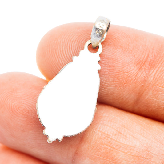Sterling silver teardrop pendant back with bail loop, plain surface
