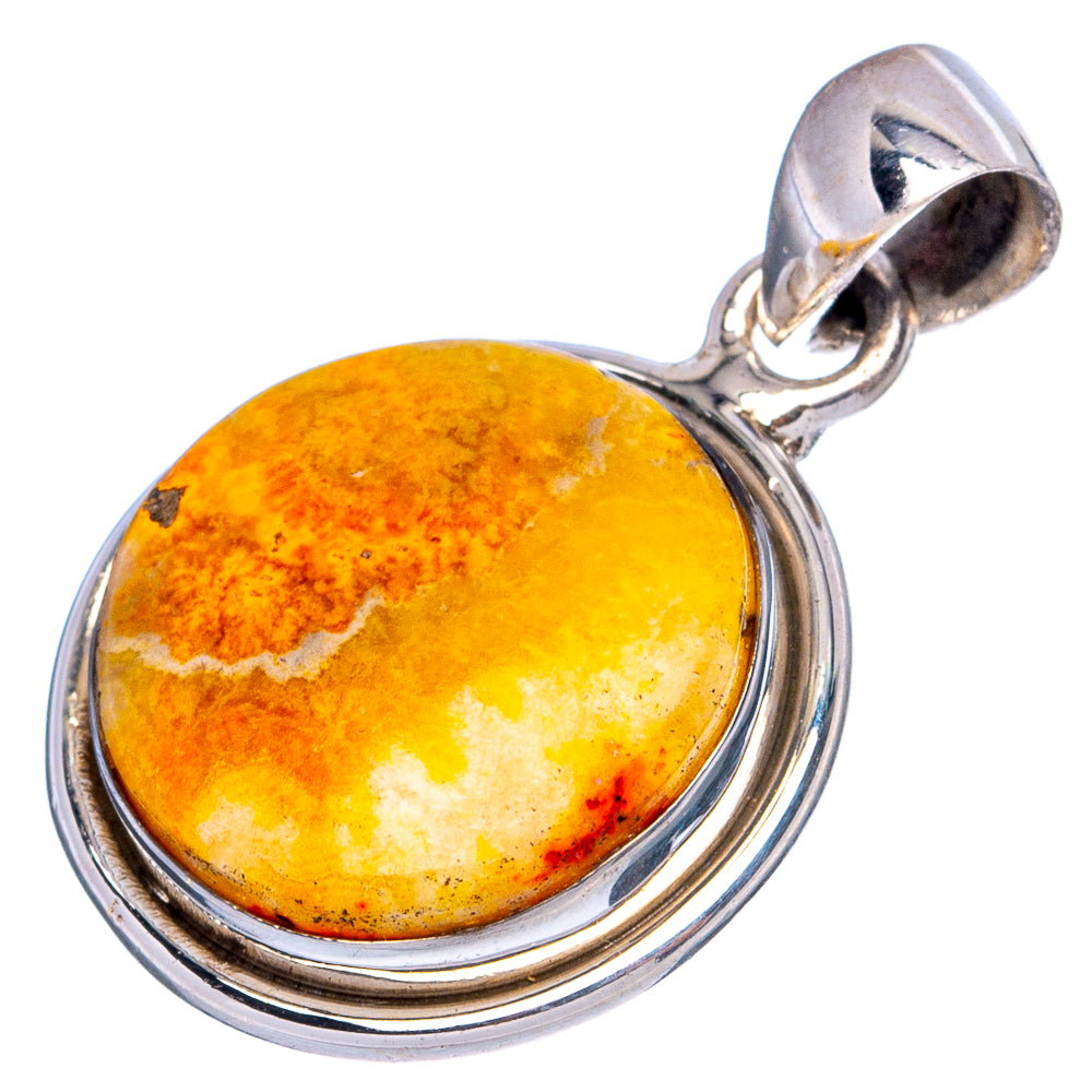 Bumble Bee Jasper Pendant 1 1/8" (925 Sterling Silver) P43424