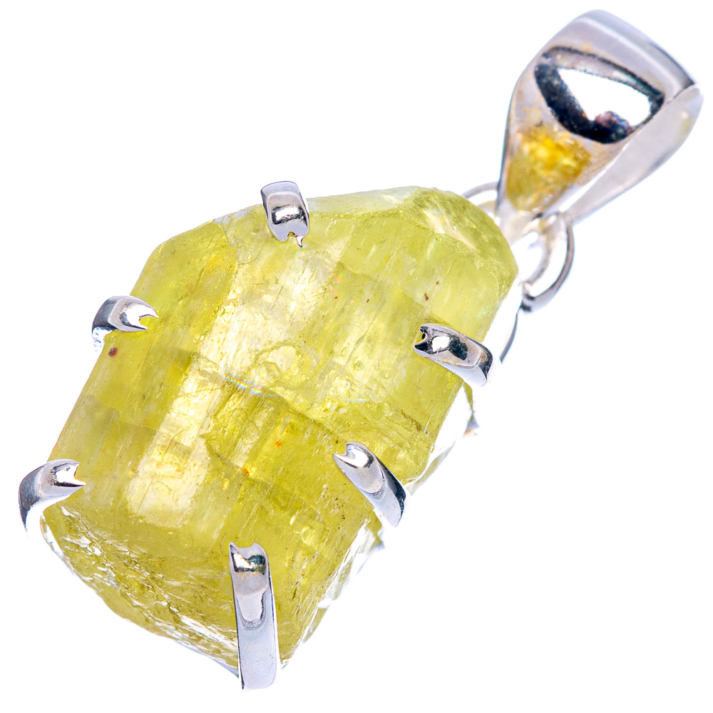 Rare Hiddenite Pendant 1 1/8" (925 Sterling Silver) P41671