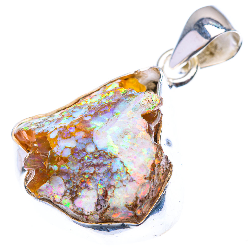Raw Ethiopian Opal Pendant 1 3/8" (925 Sterling Silver) PD38562