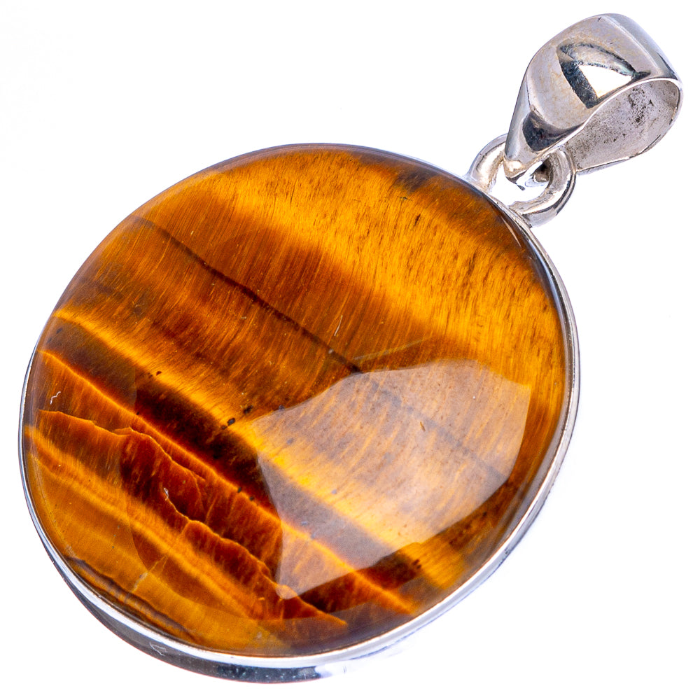 Tiger Eye Pendant 1 3/8" (925 Sterling Silver) P43086
