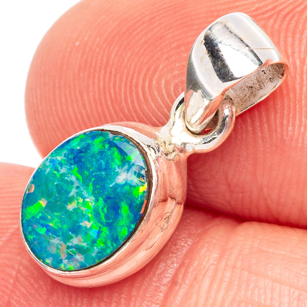 Rare Doublet Opal Pendant 3/4" (925 Sterling Silver) P44755