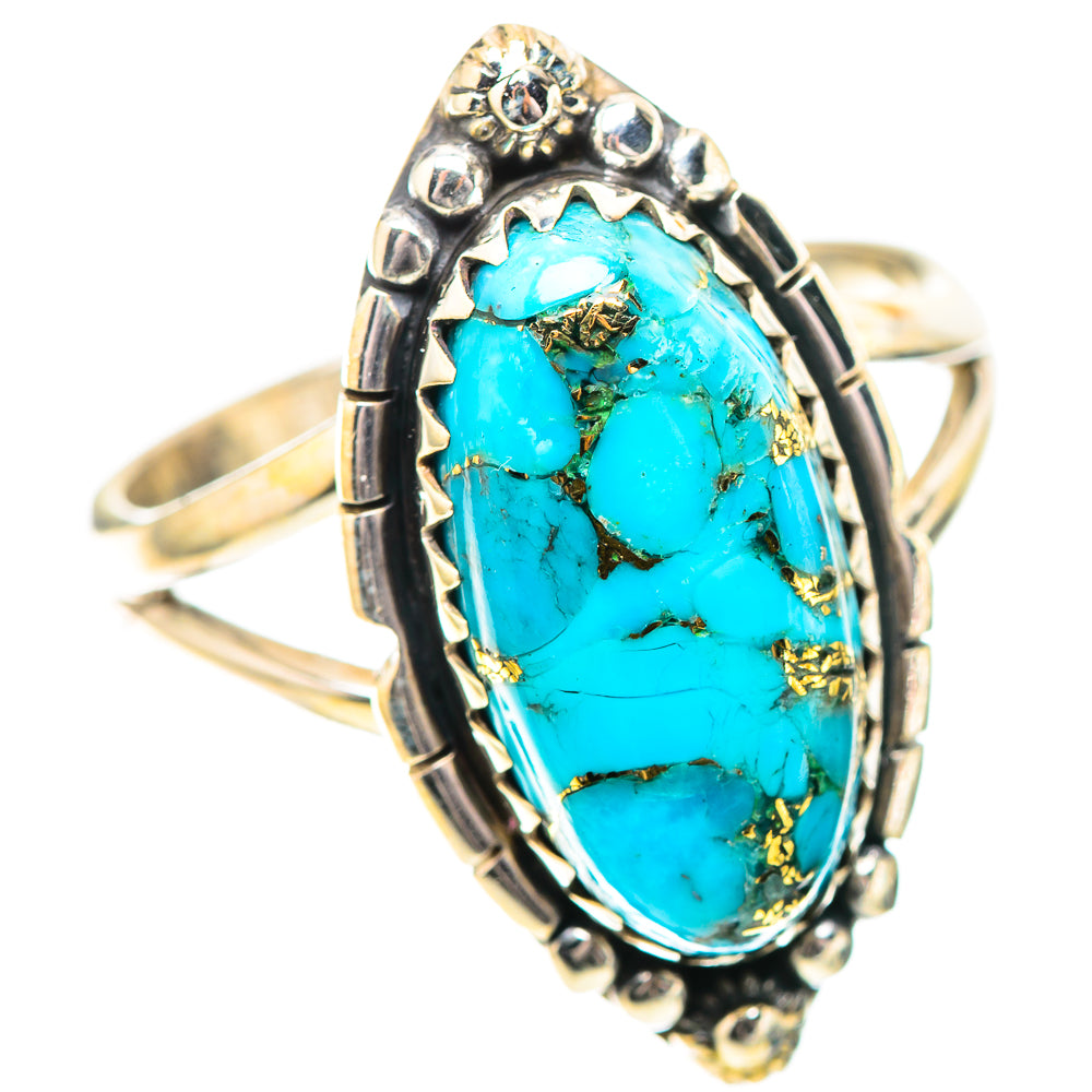 Blue Copper Composite Turquoise 925 Sterling Silver Ring Size 10 (925 Sterling Silver) RING139421