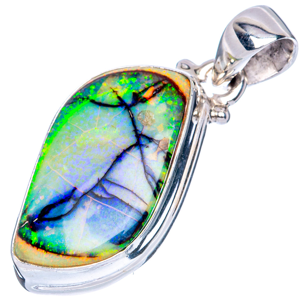 Rare Sterling Opal Pendant 1 3/8" (925 Sterling Silver) P42040