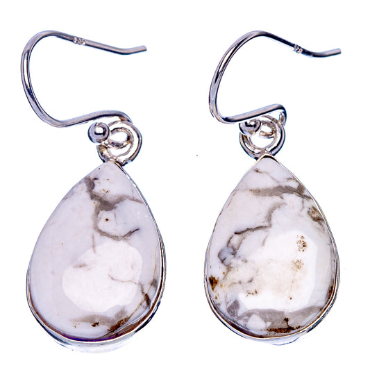 Howlite Earrings 1 1/4" (925 Sterling Silver) E1782