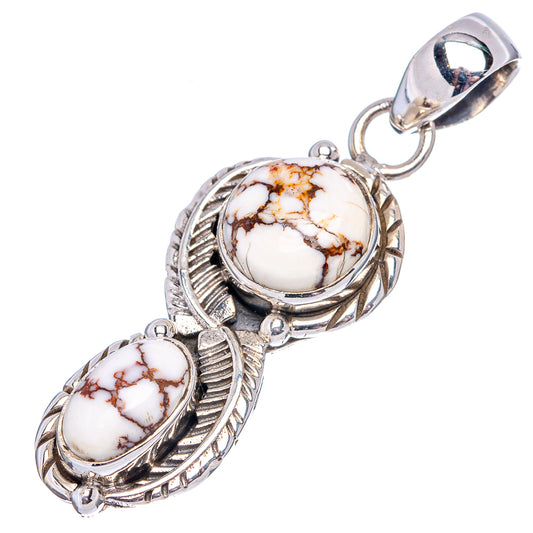 Wild Horse Jasper sterling silver pendant with oval cabochons and chain bail