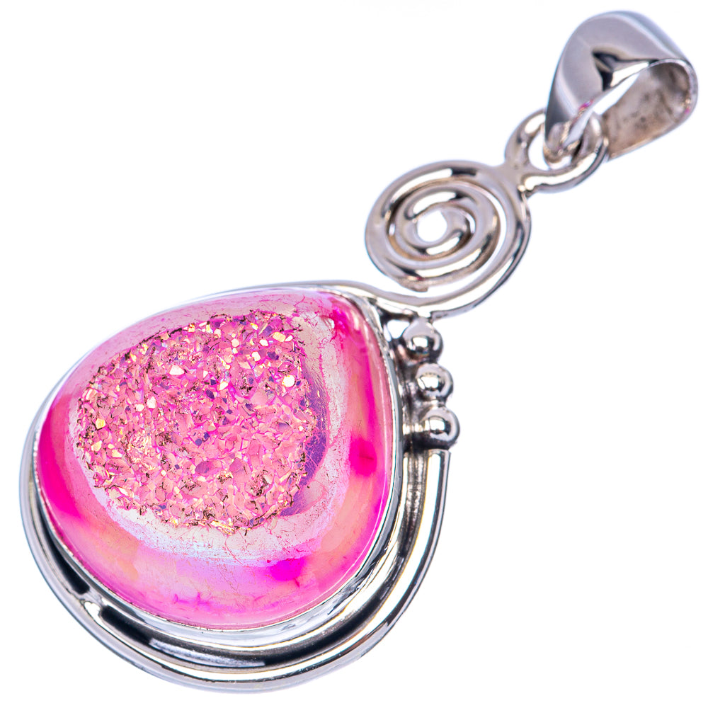 Titanium Druzy Pendant 1 5/8" (925 Sterling Silver) P41467