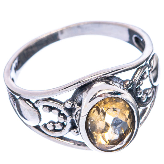 Faceted Citrine Dainty Ring Size 6.5 (925 Sterling Silver) R6015