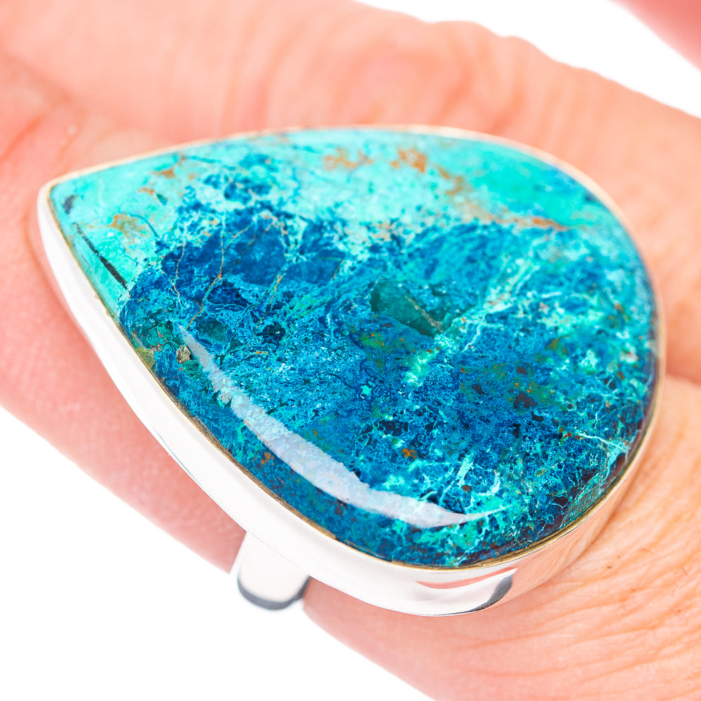 Large Premium Shattuckite Ring Size 7.5 Adjustable (.925 Sterling Silver)