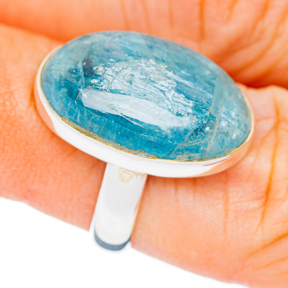 Premium Aquamarine Ring Size 5.5 Adjustable (.925 Sterling Silver)
