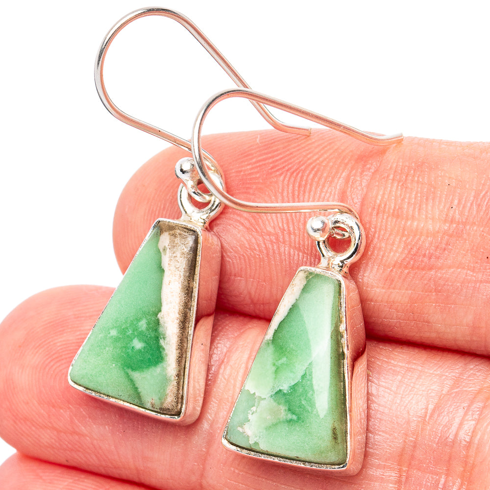 Variscite Earrings 1 3/8" (925 Sterling Silver) E2785