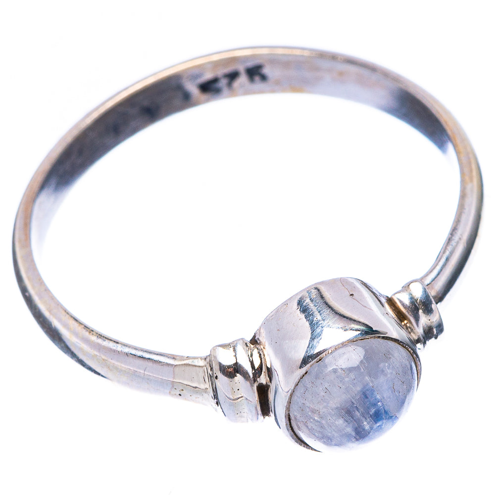 925 sterling silver ring with oval rainbow moonstone centerpiece in a rounded bezel