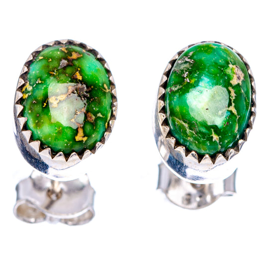 Sonoran Gold Turquoise Earrings 1/2" (.925 Sterling Silver)