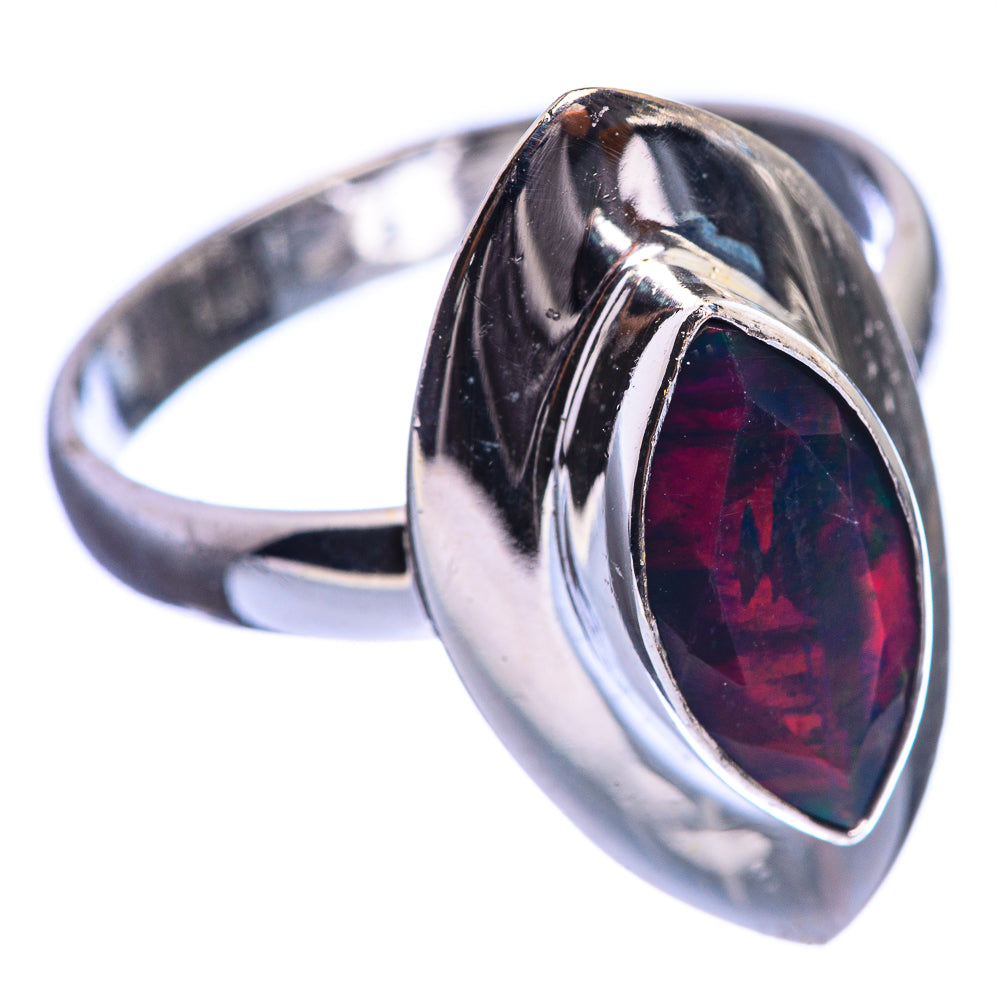 Black Opal 925 Sterling Silver Ring Size 9.75