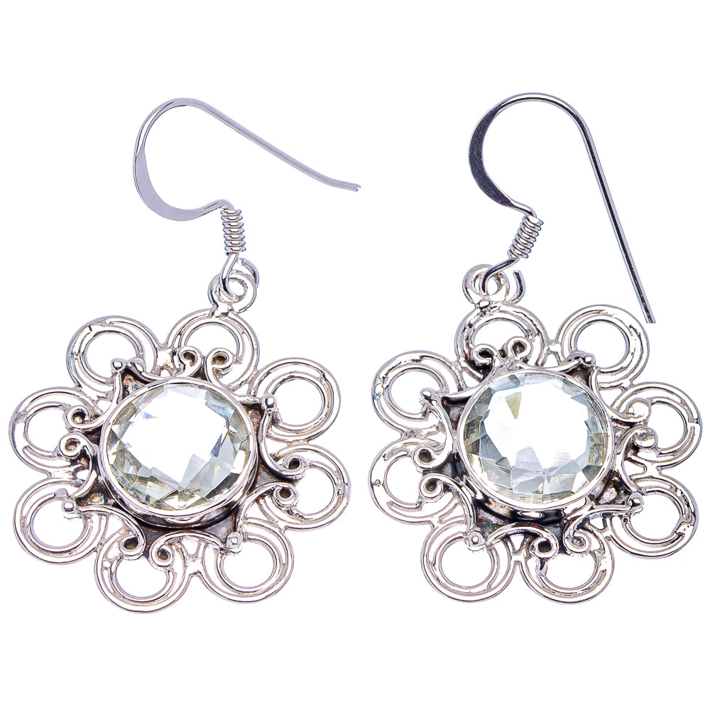Premium Green Amethyst Earrings 1 5/8" (.925 Sterling Silver)