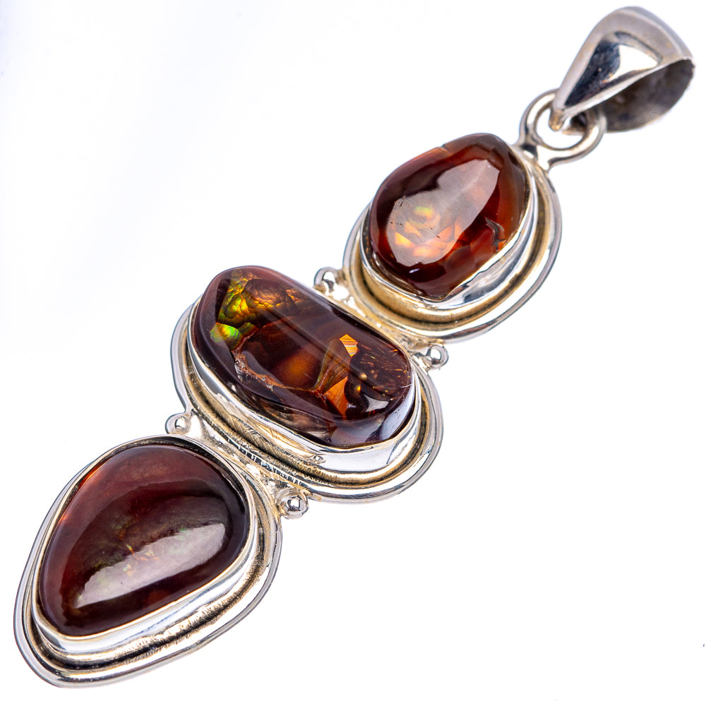 Premium Mexican Fire Agate Pendant 2 1/8" (.925 Sterling Silver)