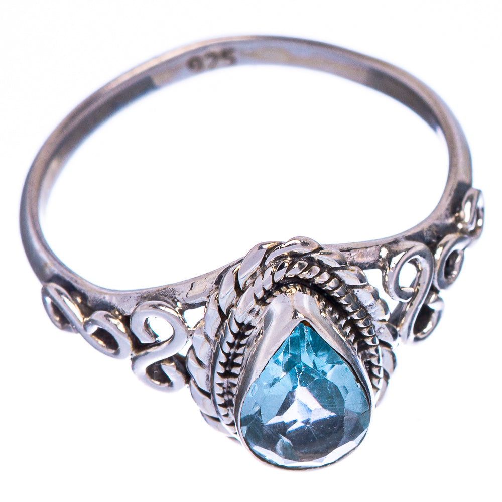 Blue Topaz Dainty Ring Size 6 (.925 Sterling Silver)