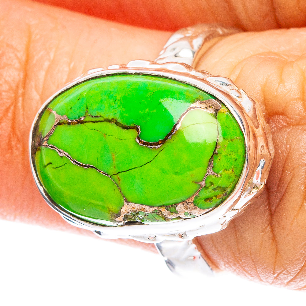 Green Copper Composite Turquoise Ring Size 5.75 (925 Sterling Silver) R6785