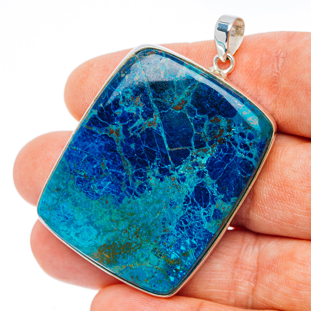 Huge Premium Shattuckite Pendant 2" (.925 Sterling Silver)