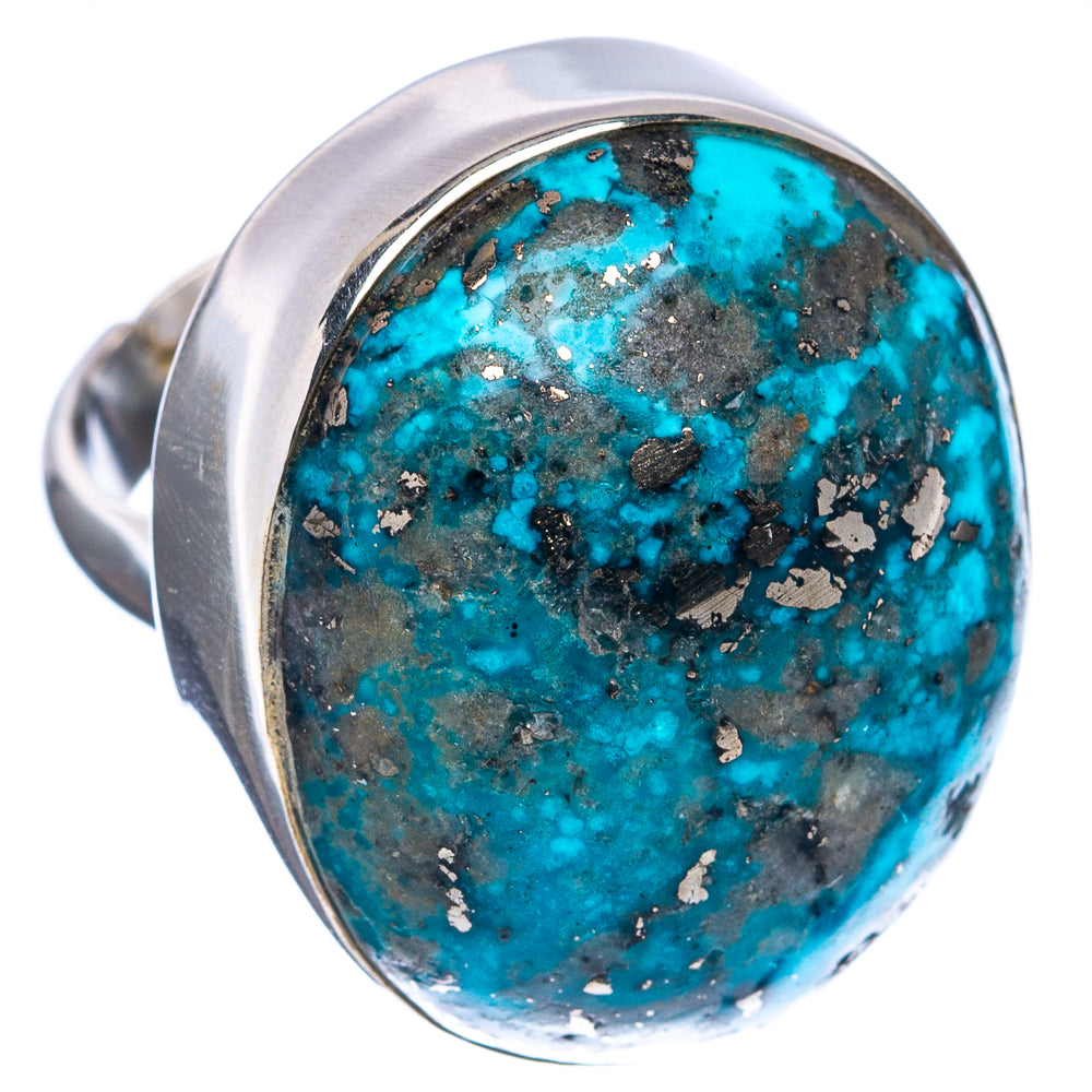 Premium Persian Turquoise Ring Size 6 Adjustable (.925 Sterling Silver)