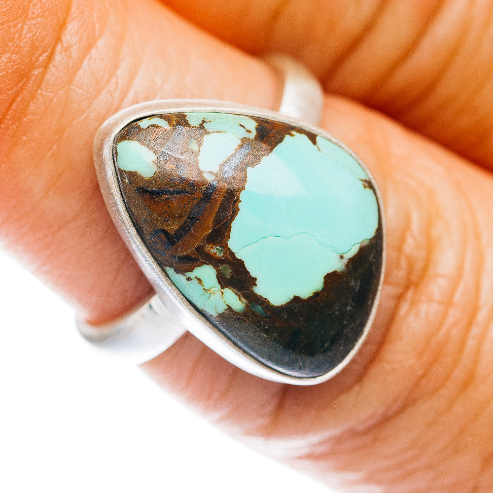 Number 8 Mine Turquoise Ring Size 6 (.925 Sterling Silver)