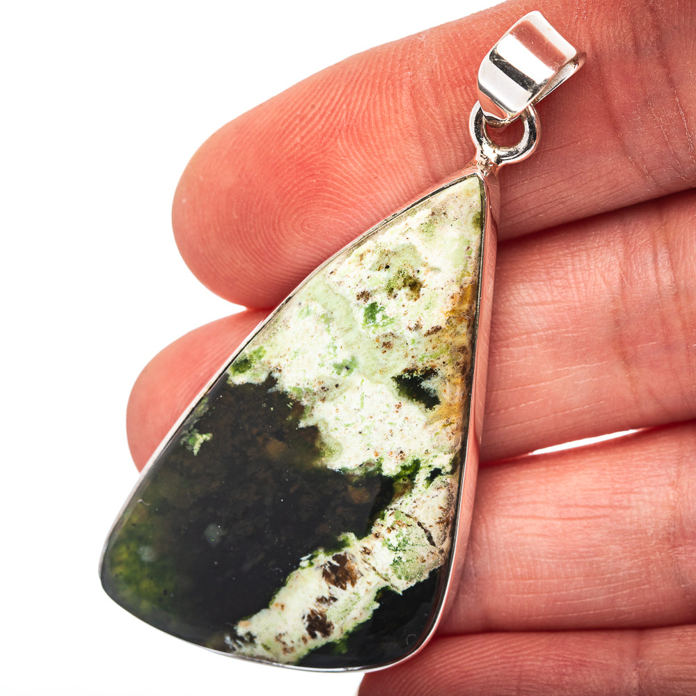 Chrome Chalcedony Pendant 2 1/4" (.925 Sterling Silver)