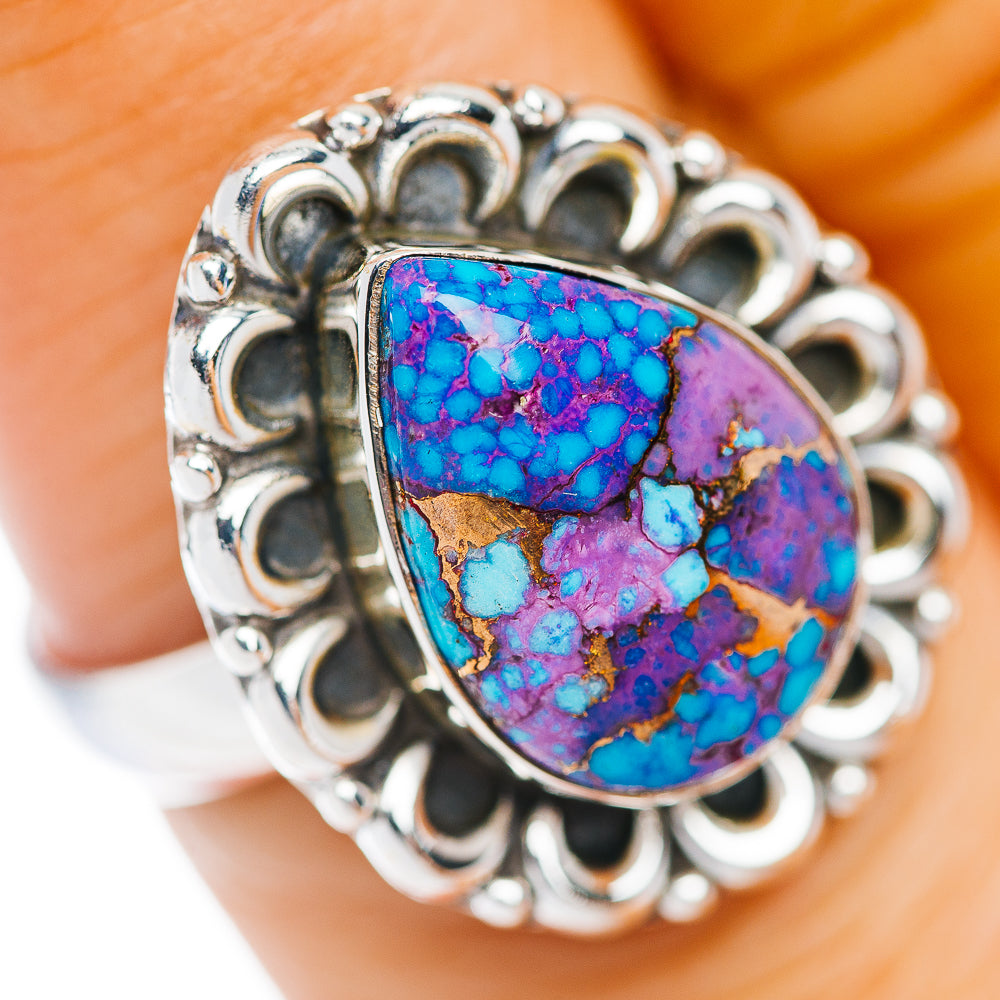 Purple Mojave Turquoise Ring Size 7.75 (.925 Sterling Silver)