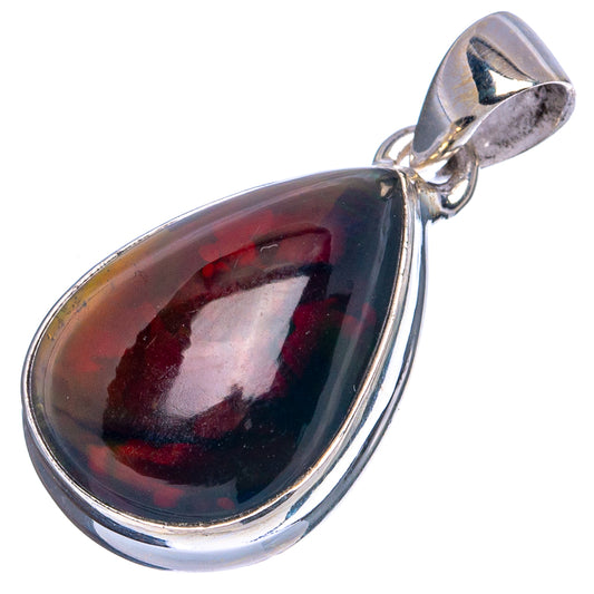 Rare Black Opal Pendant 1 1/4" (925 Sterling Silver) P43342