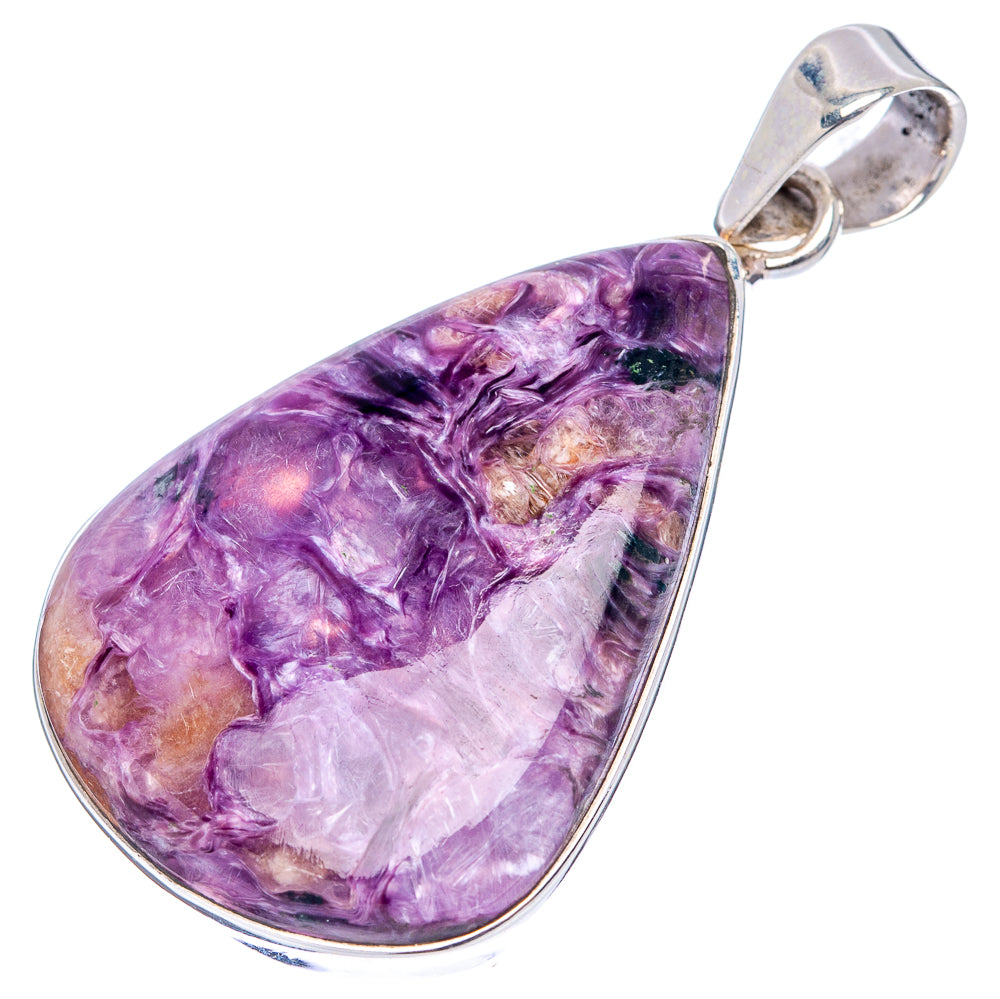 Premium Charoite Pendant 1 3/4" (.925 Sterling Silver)